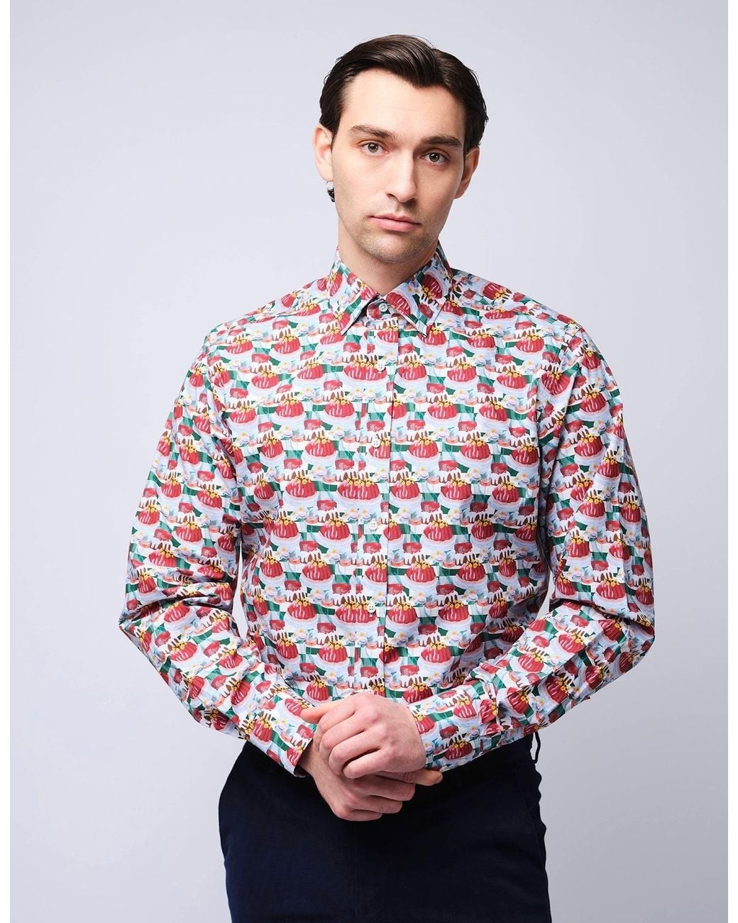 Gresham Blake Red Retro Picnic Shirt for men