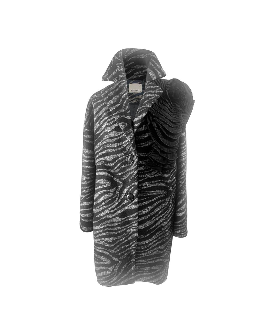 N'Onat Black Zebra Bloom Coat