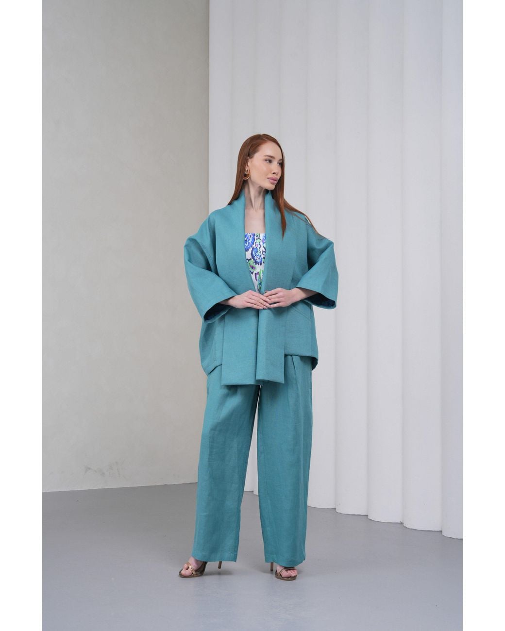 Lumina Eligma Blue The Duality Linen Jacket