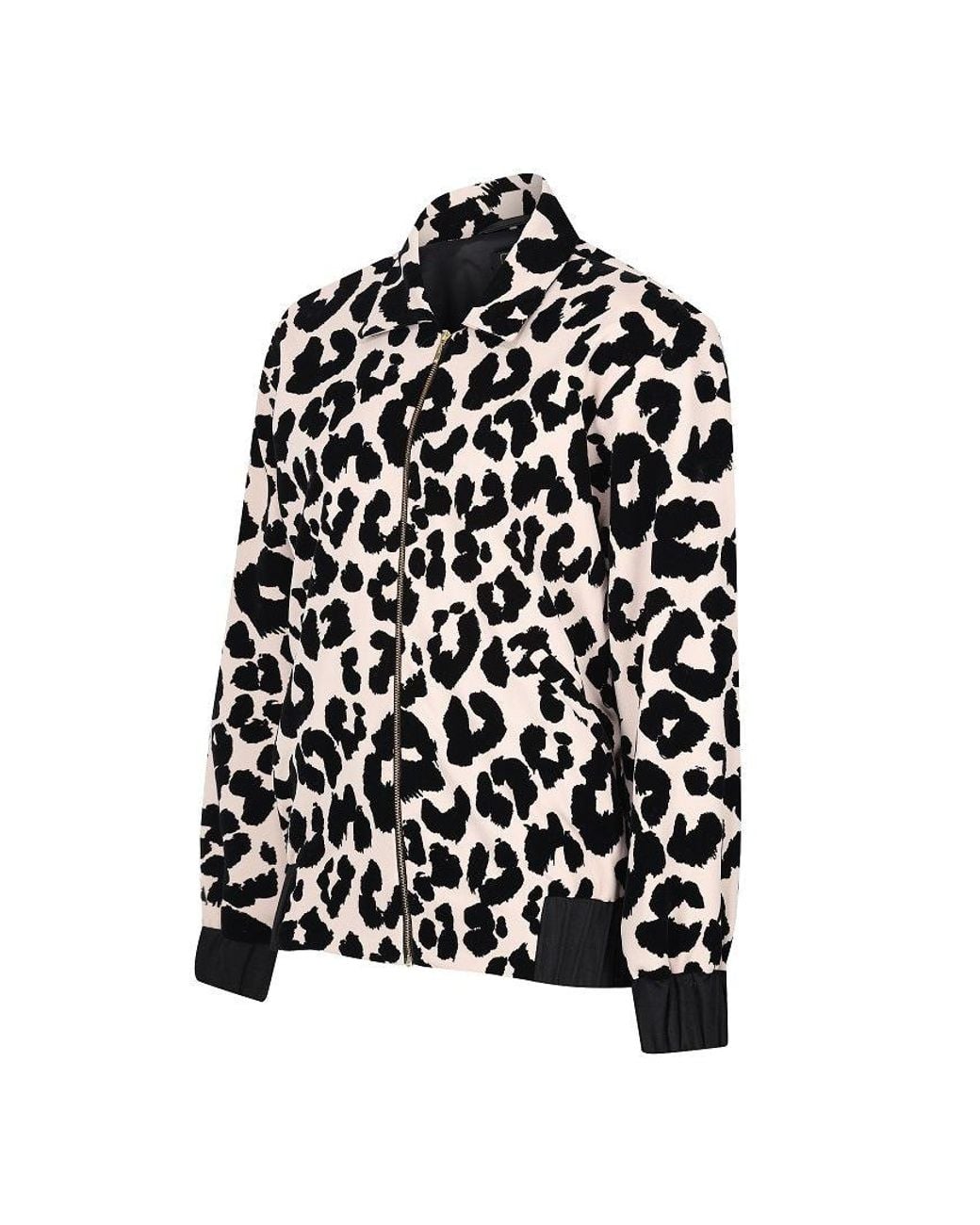 Lioness by Tf Black Leopard Velvet Bomber Jacket