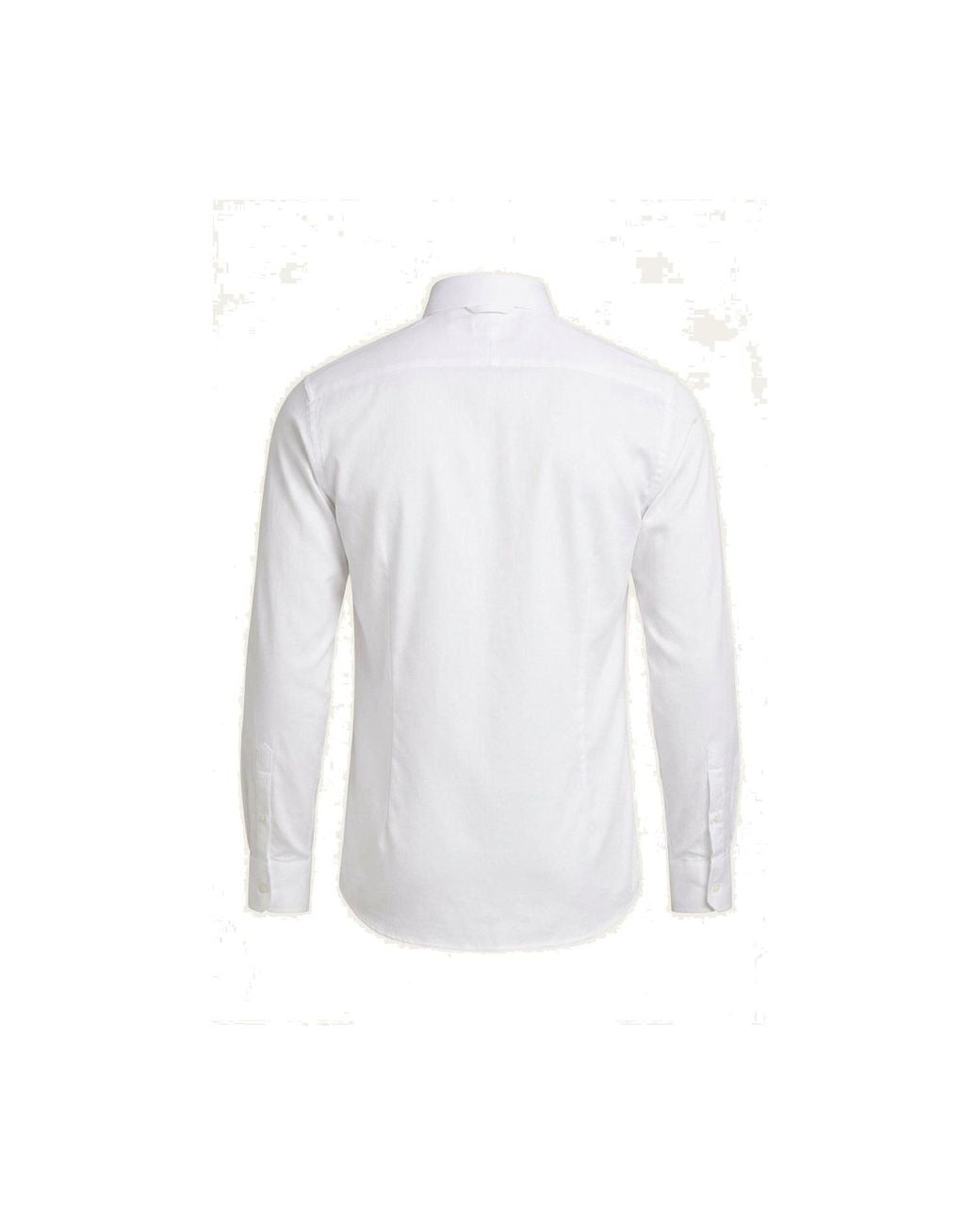 Ron Tomson White Pure Cotton Classic Collar Sateen Dress Shirt for men