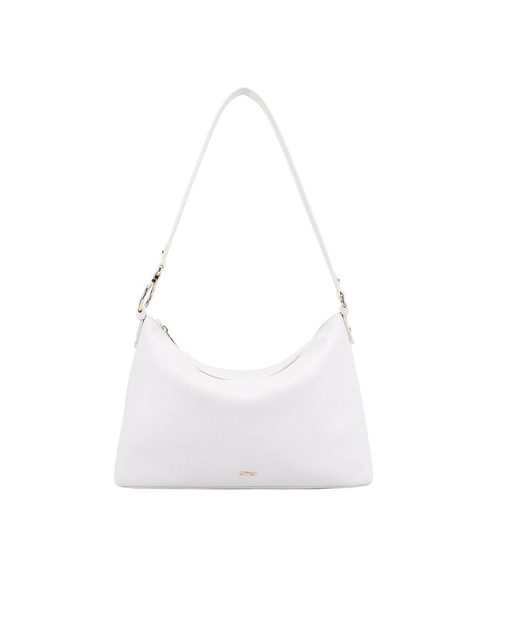 Paul Costelloe White Zainab Leather Shoulder Bag- Neutrals