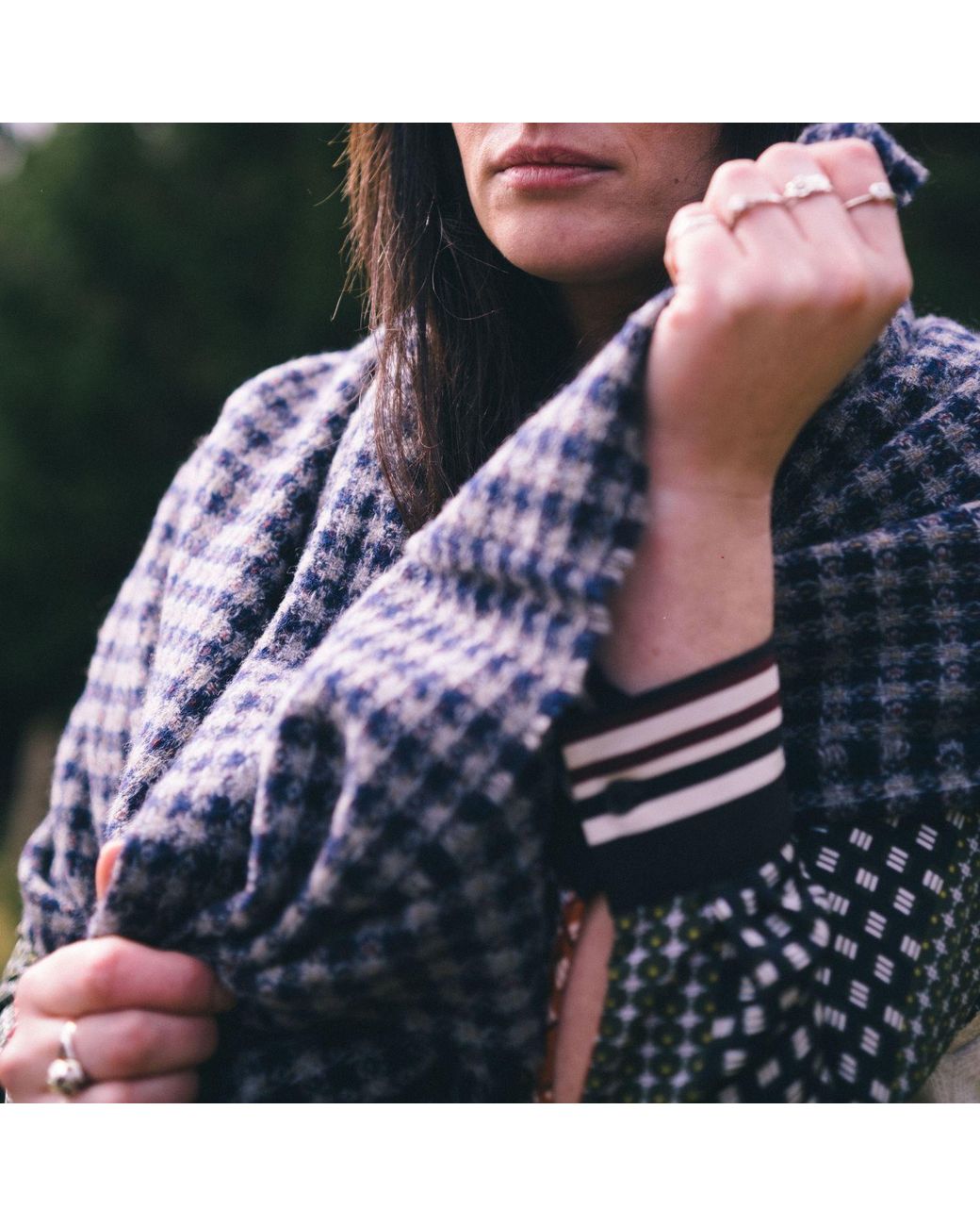 Kinalba Black Talisker Diamond Scarf for men