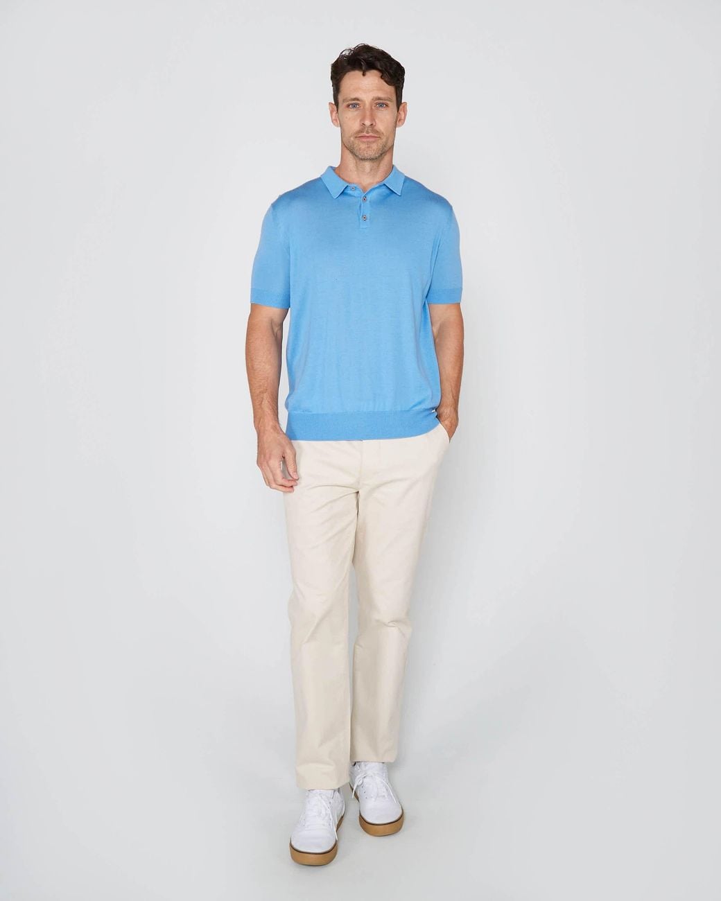 Lords of Harlech Blue Pilgrim Two Polo Shirt for men