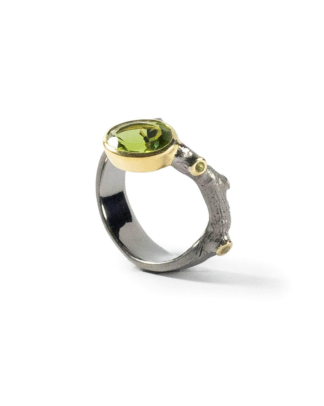 German Kabirski Green Luonto Open Band Ring With Peridot