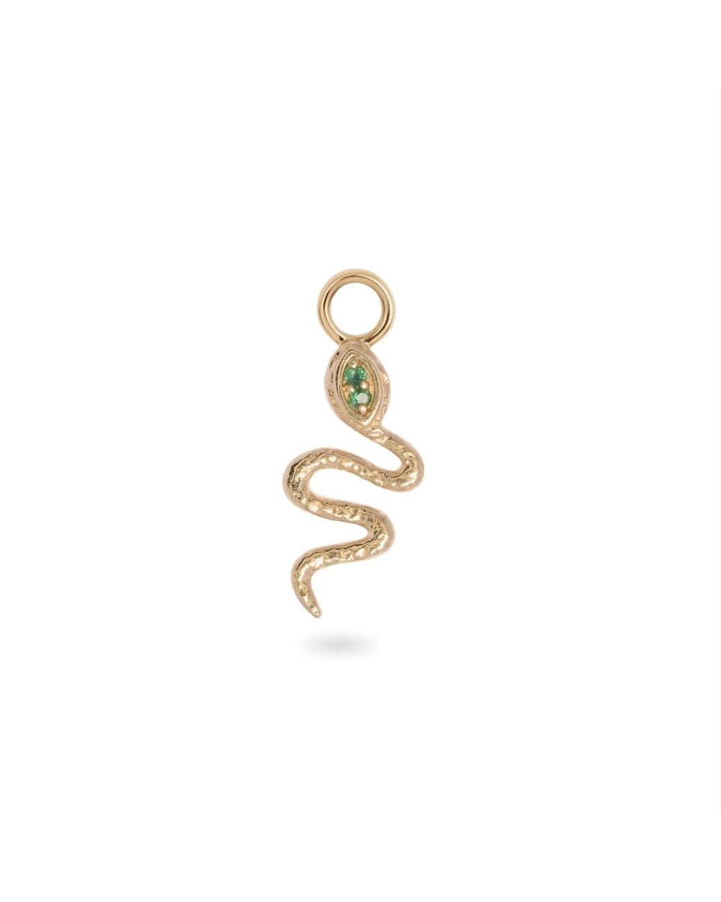Zohreh Metallic Emerald Snake Earring Charm 9K