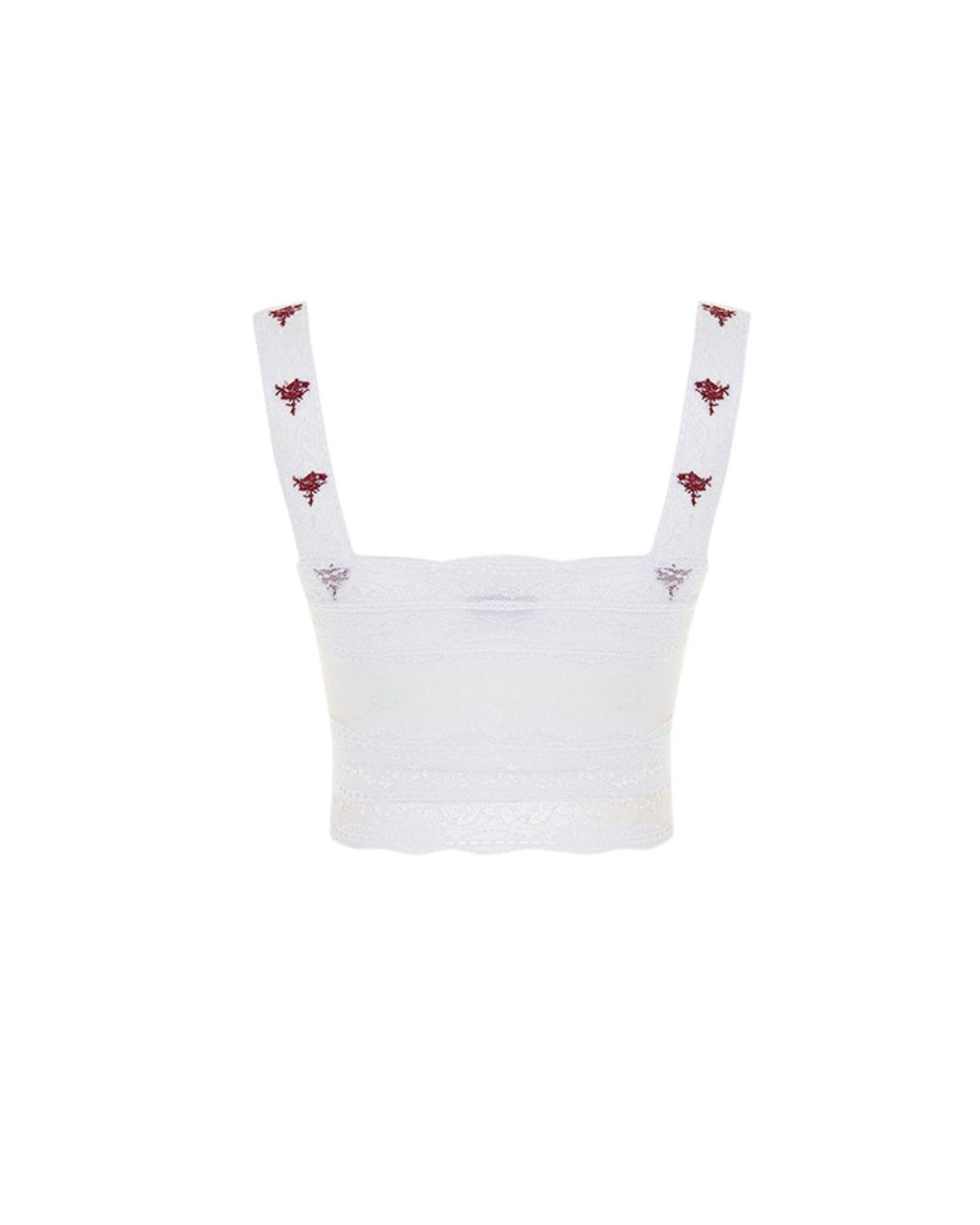 Pcfg White The Broderie Anglaise Edit Lace-Panel Bra