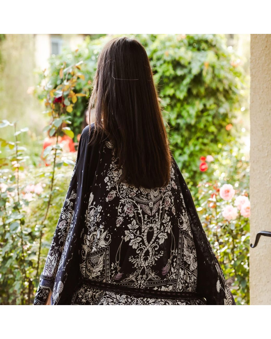 Silk&Soul Black Tree Of Life Silk Robe