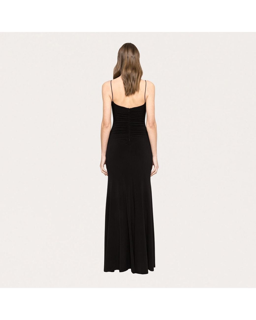 Nissa Black Bow-Detail Jersey Maxi Dress