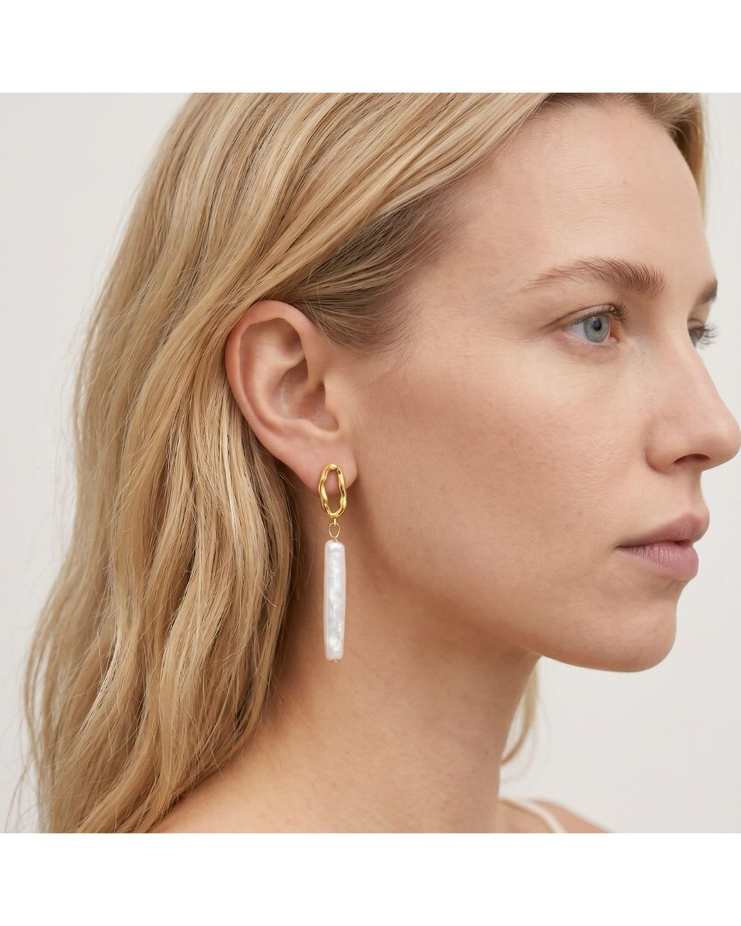 Uchi and Soto Metallic Shinju Pearl Drop Earrings