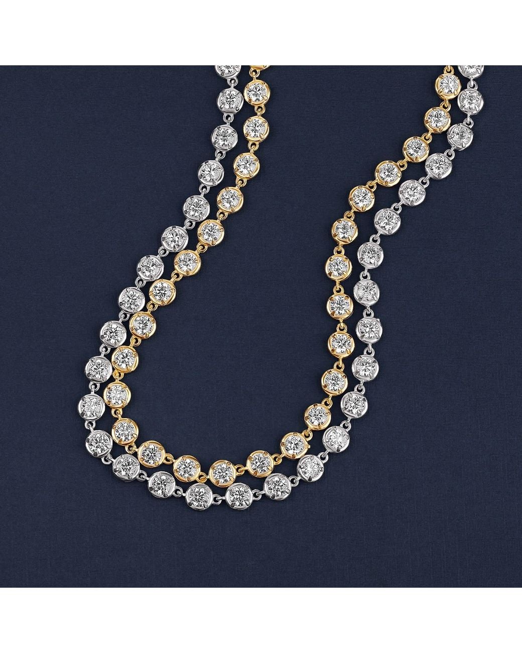 SHYMI Metallic Round Victorian Style Tennis Necklace