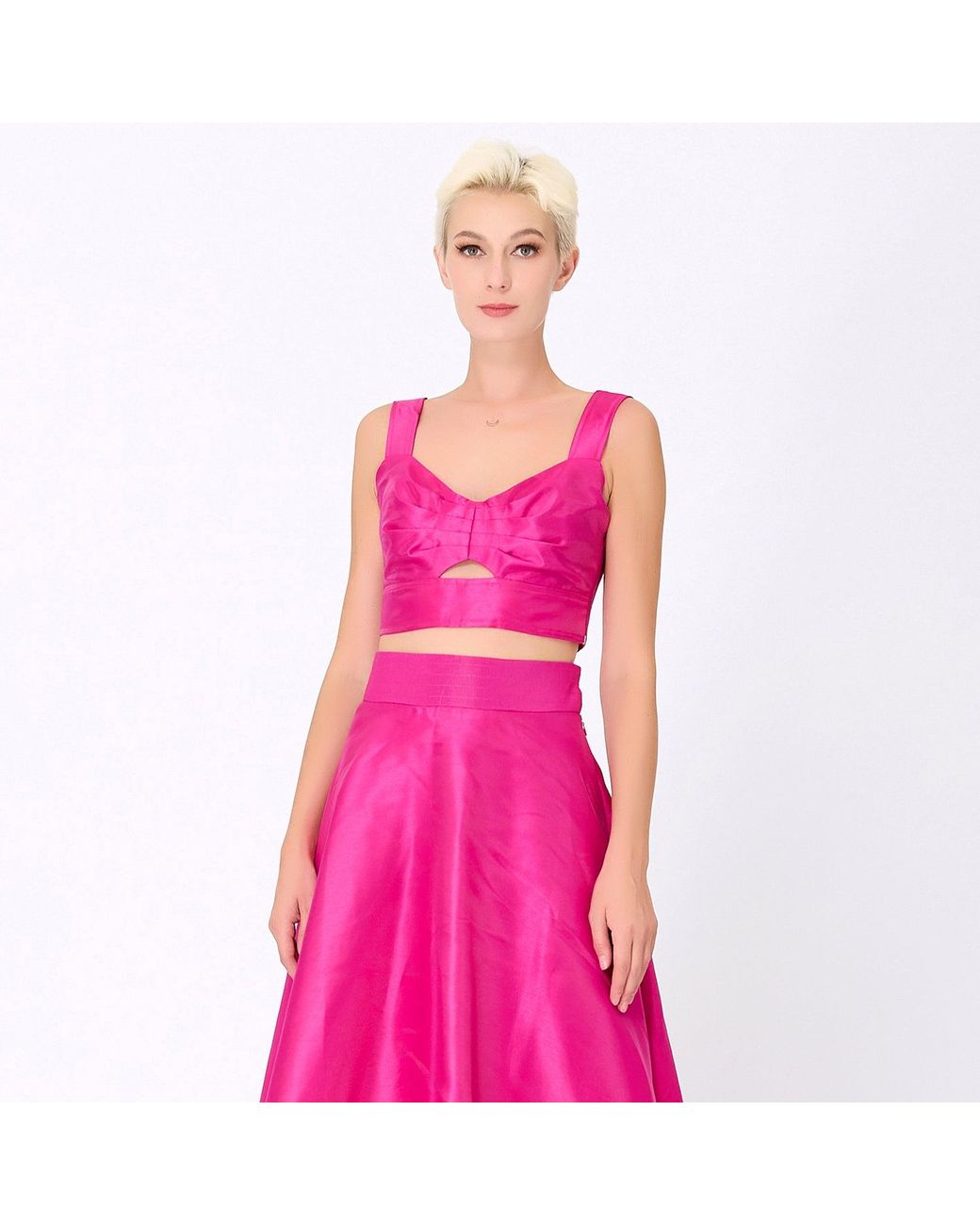 Smart and Joy Pink Taffeta Top