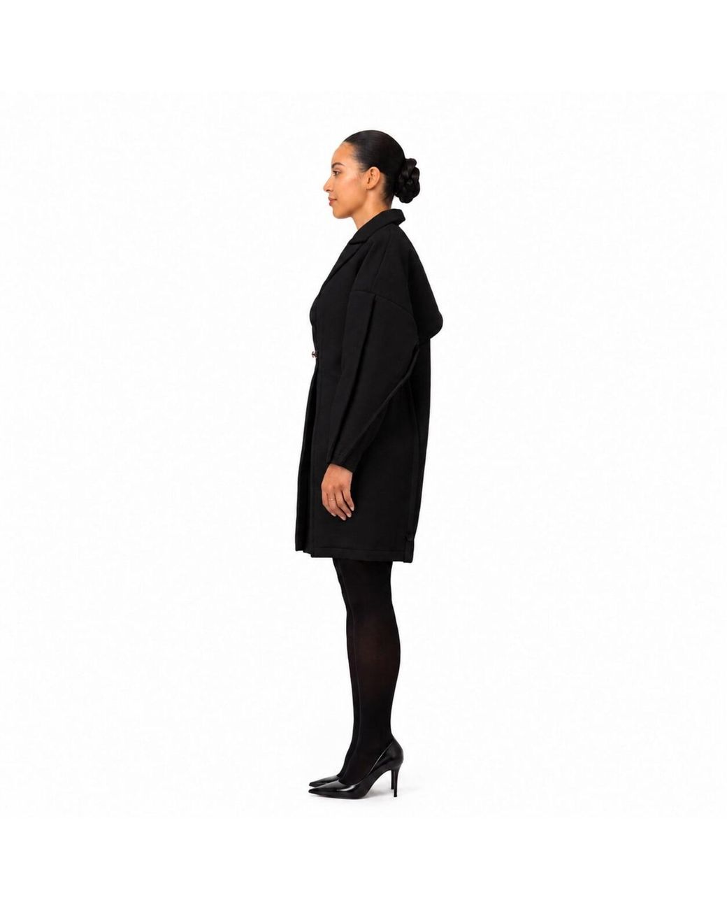 Chuks Collins Black Classy Trench Coat