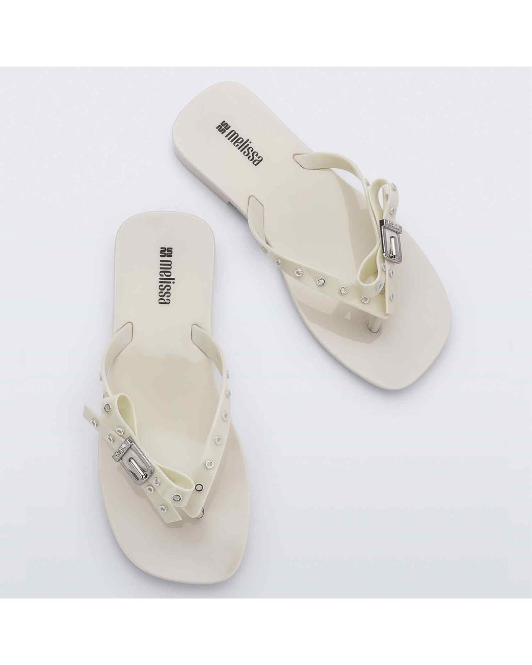 Melissa Metallic Neutrals Harmonic Squared Flat Thong