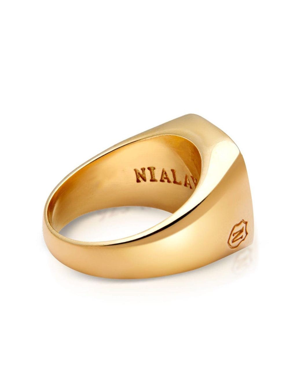 Nialaya Multicolor Signet Ring With Onyx for men