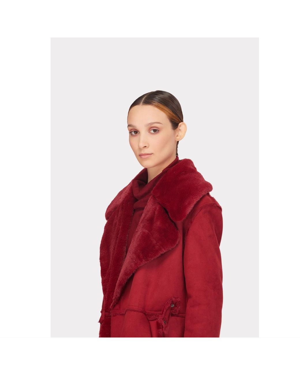 Julia Allert Red Double Faced Shearling Coat