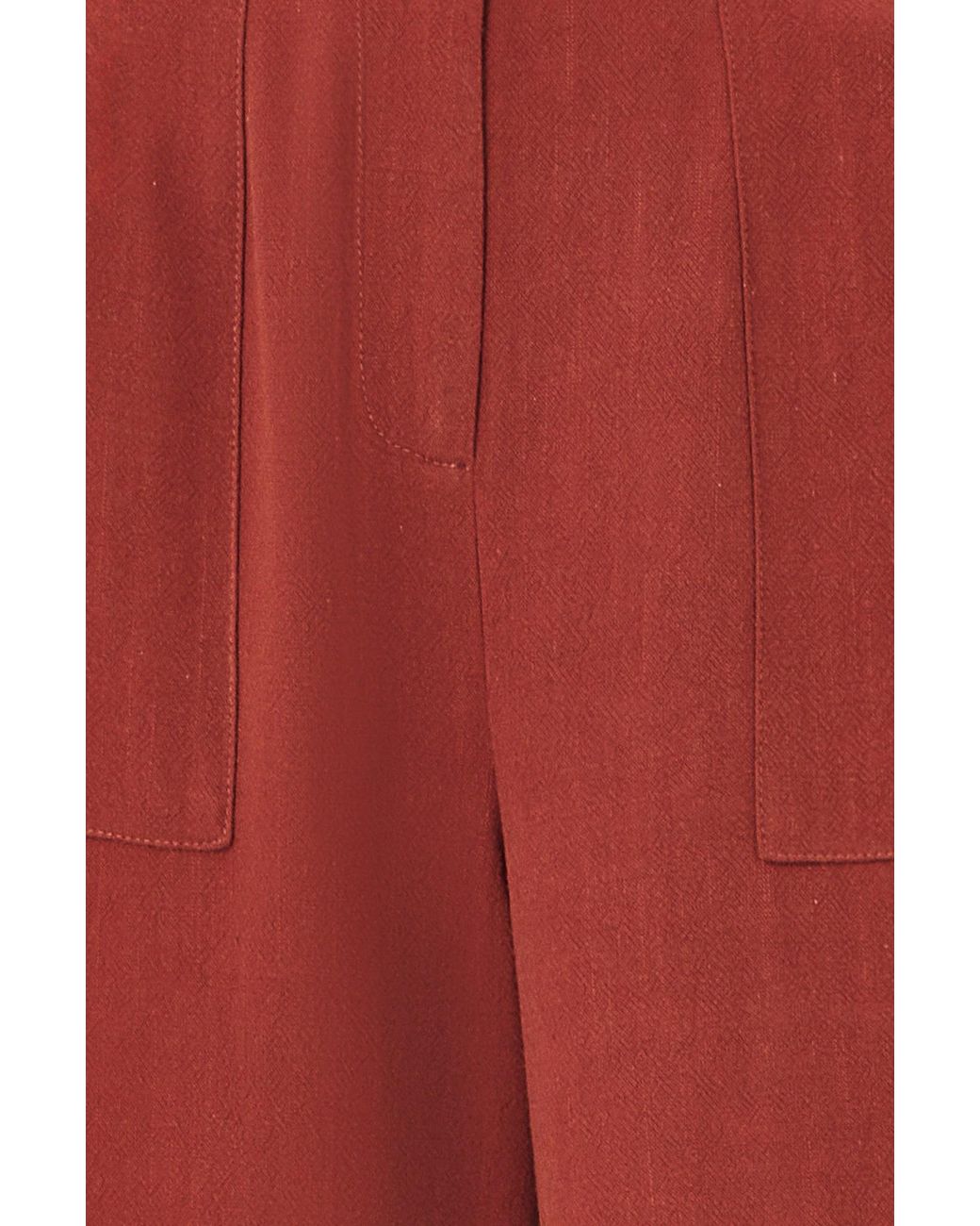 Yumi' Red Linen Mix Trousers