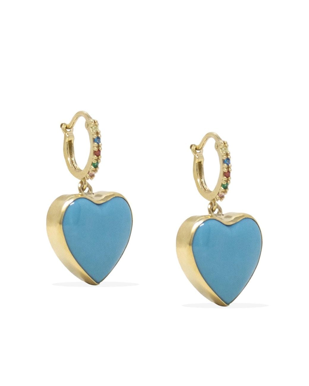 Vintouch Italy Blue Love Is A Vermeil Hoop Earrings