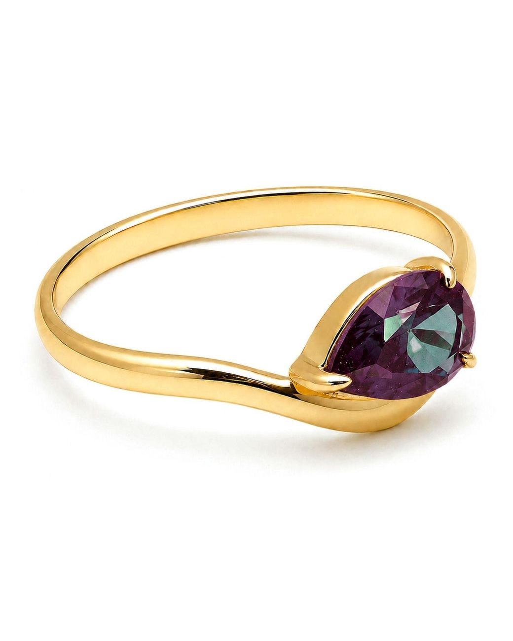 Belinda Jewelz Blue Alexandrite Wavy Solitair Birthstone Ring