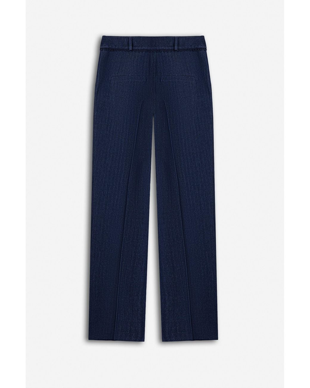 Nocturne Blue Pinstripe Straight Leg Trousers