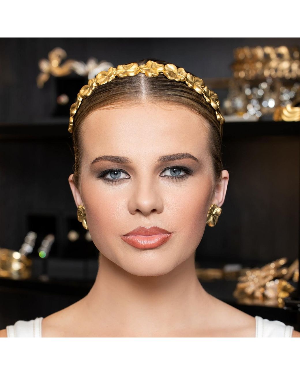 Stephanie Browne Australia Metallic Golden Clover Headband