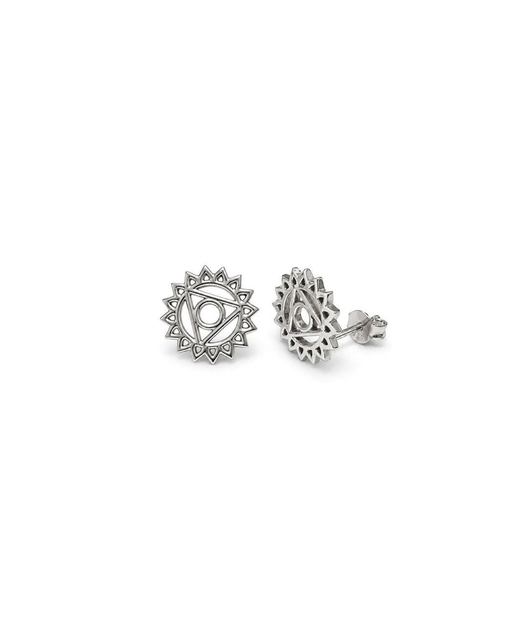 The Jewellery Store London White Throat/Vishuddha Chakra Stud Earrings