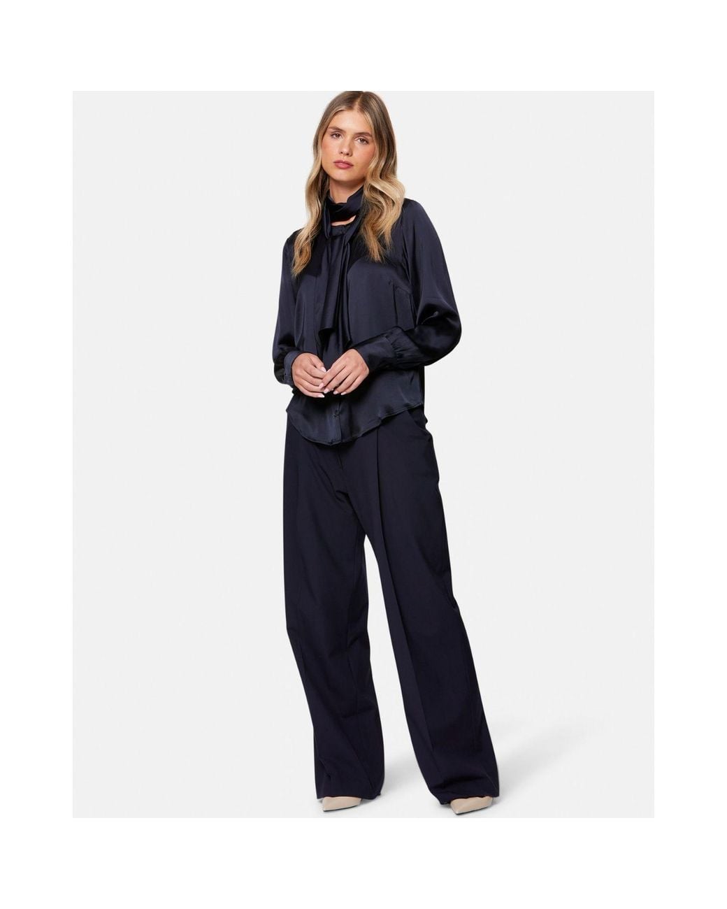 Helen Mcalinden Blue Anastasia Pussybow Blouse
