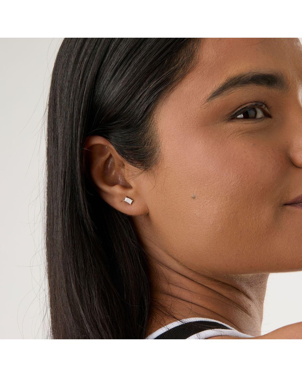 Dolcetto Designs Metallic Lab Grown Diamond Baguette Studs