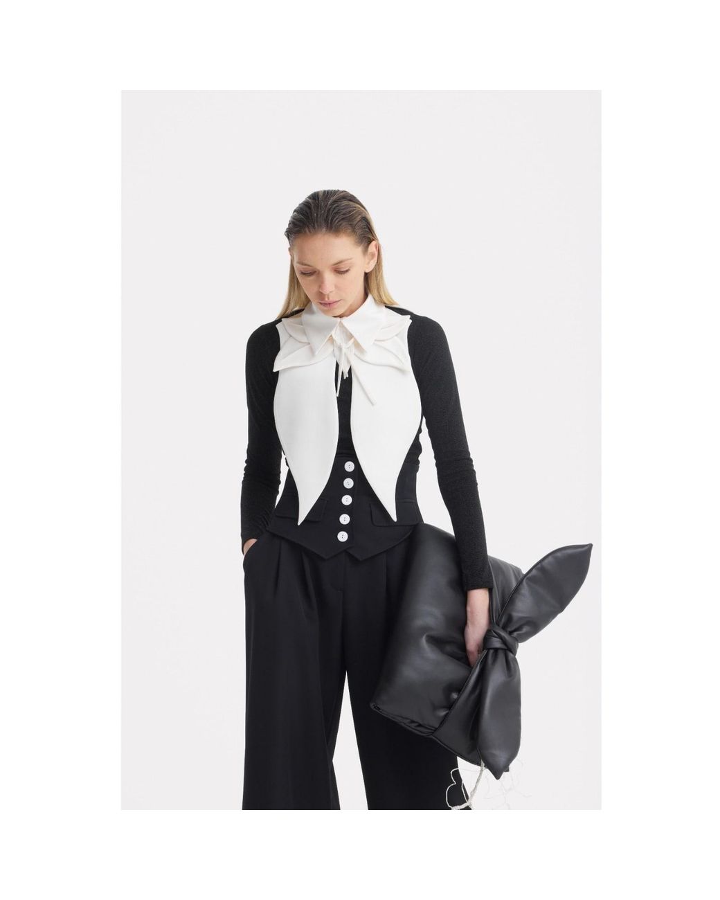 Julia Allert Natural Neutrals Oversized Satin Bib Collar