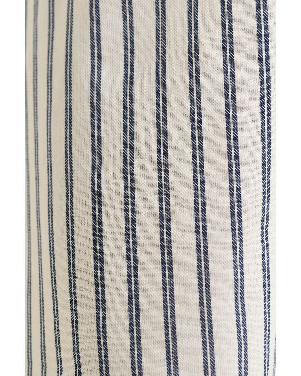 Louche White Tilde Ticking Stripe Straight Cut Trouser