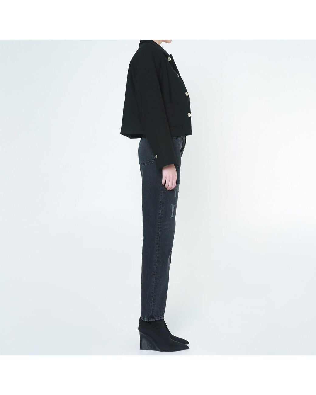 NOEND Blue Slacker Low Rise Relaxed Straight