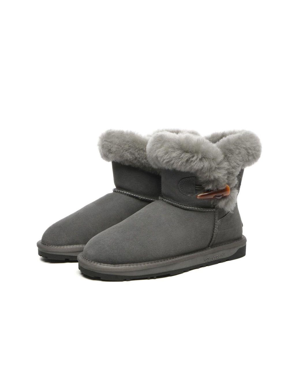 EverAu Australia Gray Robin Horn Toggle Button Mini Boots