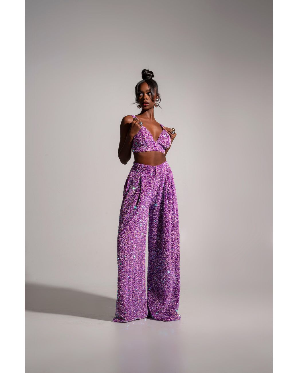 Ofuure Purple ' / Liza Sequin Bra Top