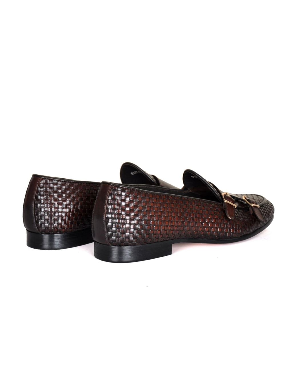 DAVID WEJ Brown Lorenzo Woven Monk Strap Loafers for men