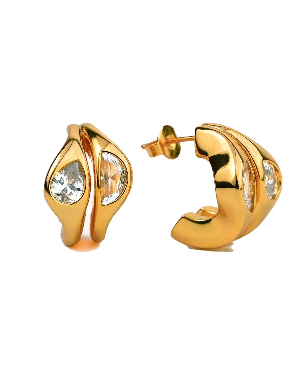 Zynnia Collective Metallic Yin-Yang Hoops