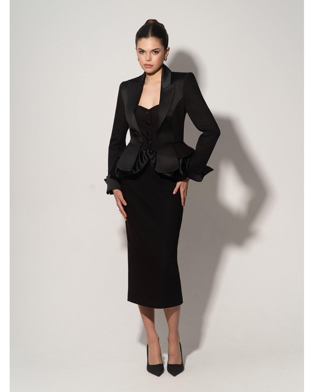 Tia Dorraine Black Deconstructed Tailored Blazer