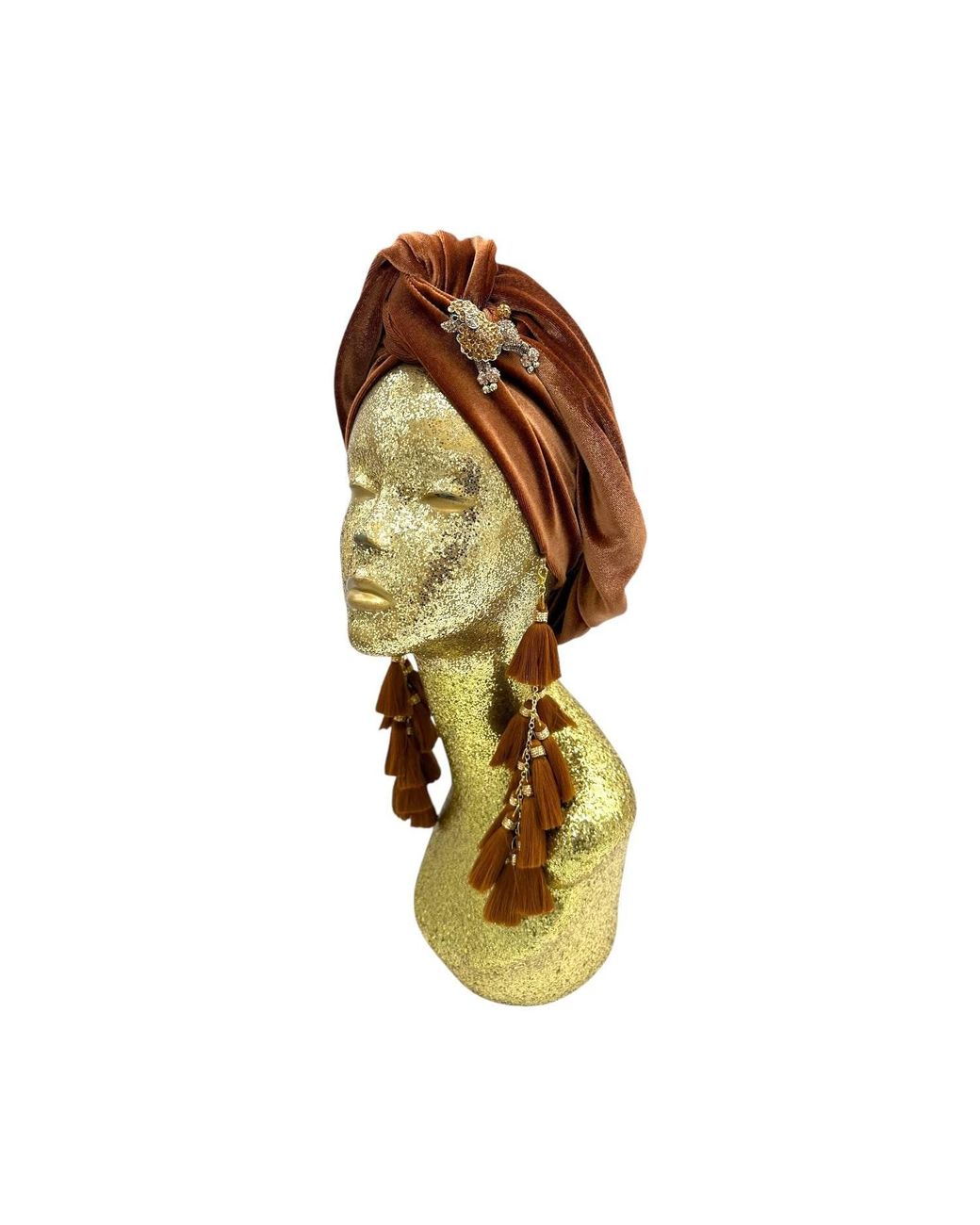 Julia Clancey Brown Golden Poodle Cocoa Chacha Velour Turban