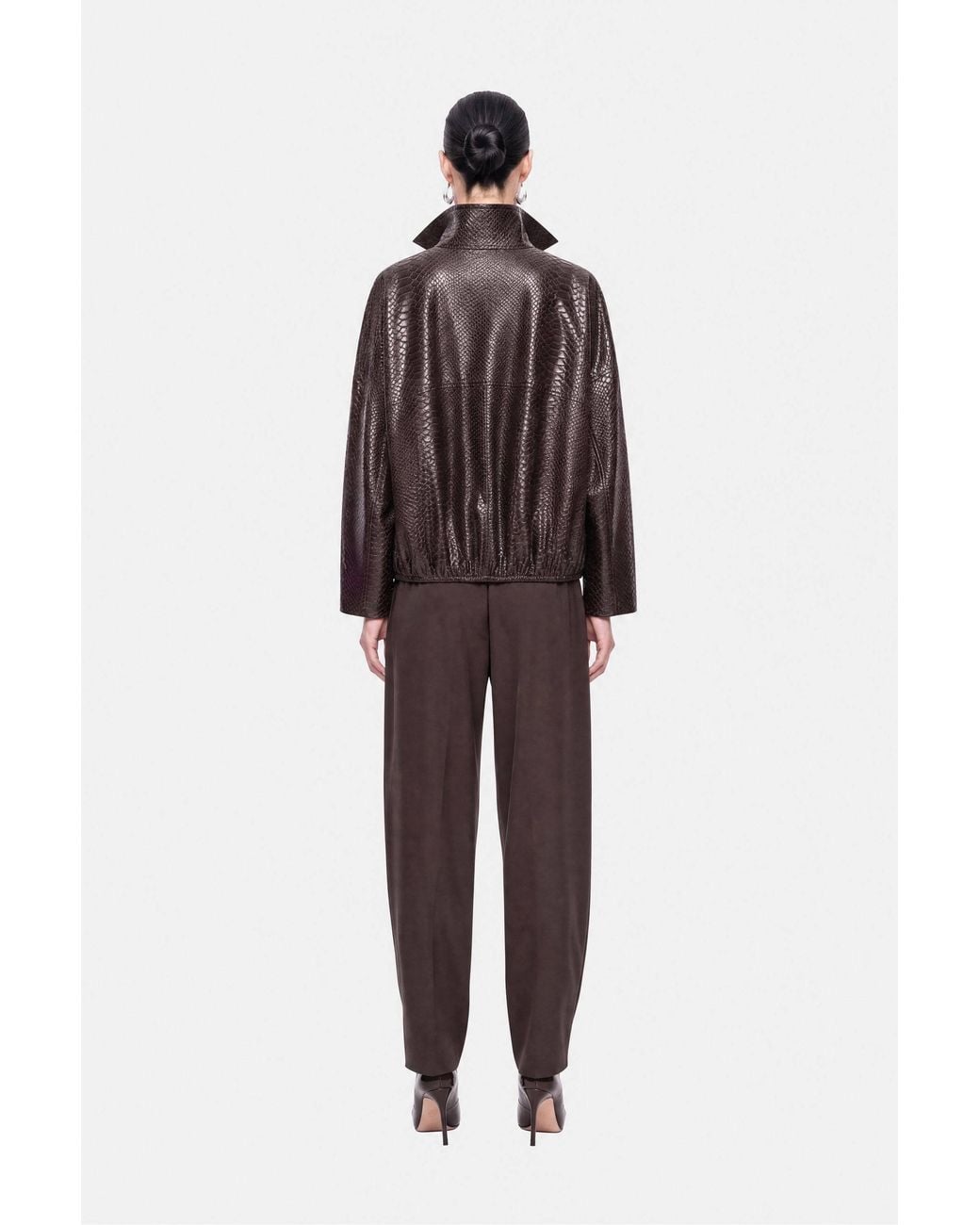 Nocturne Brown Tie Waist Wide Leg Trousers