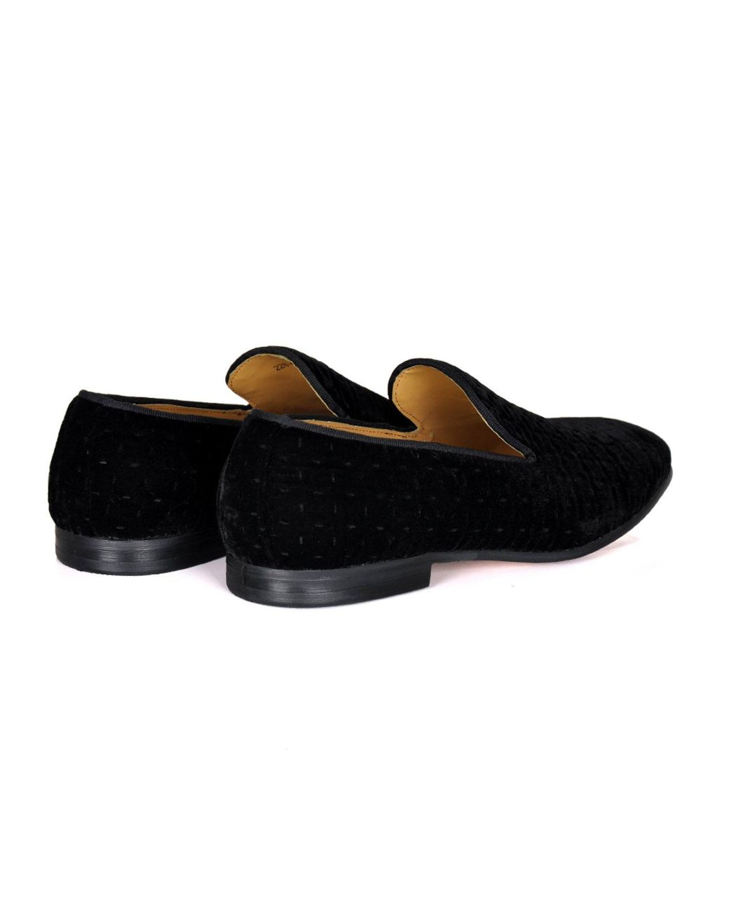 DAVID WEJ Black Alberto Velvet Pattern Loafers for men