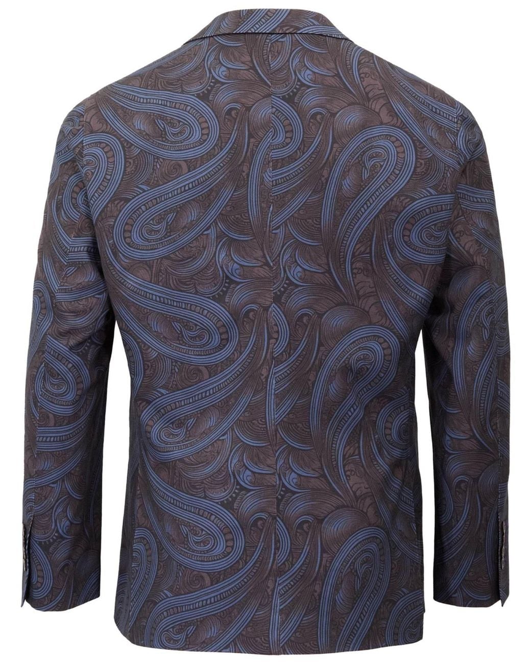 Lords of Harlech Blue Jaques Paisley Badalona Brownie Wool Blazer for men