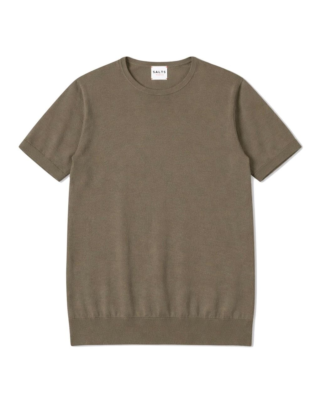 Salts Cashmere Green Short Sleeved Knitted Tee for men