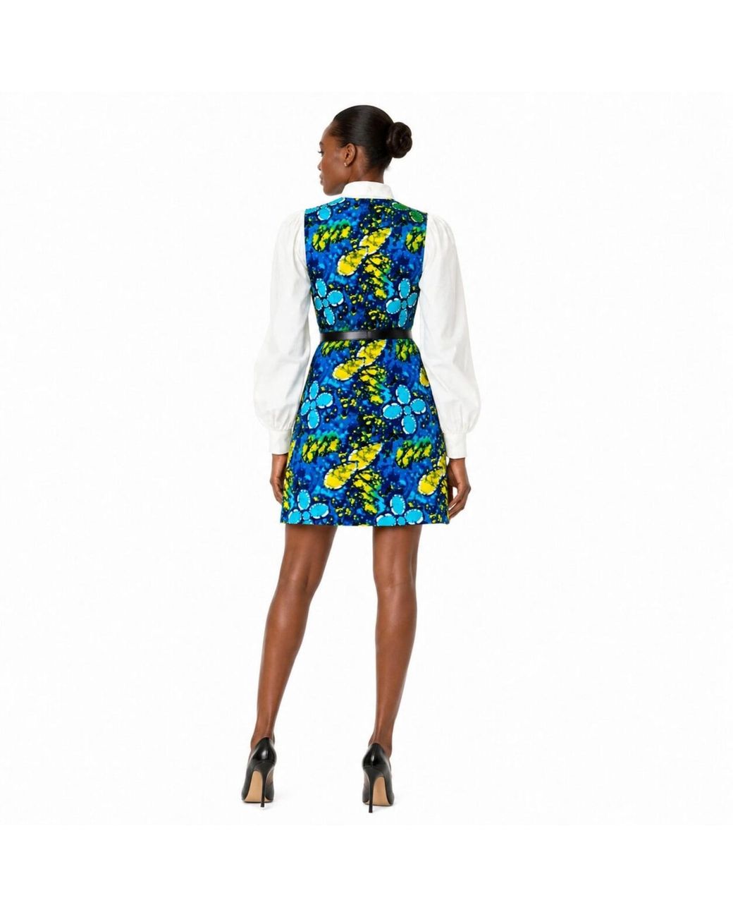 Chuks Collins Blue Ajah Collection – Printed A-Line Dress
