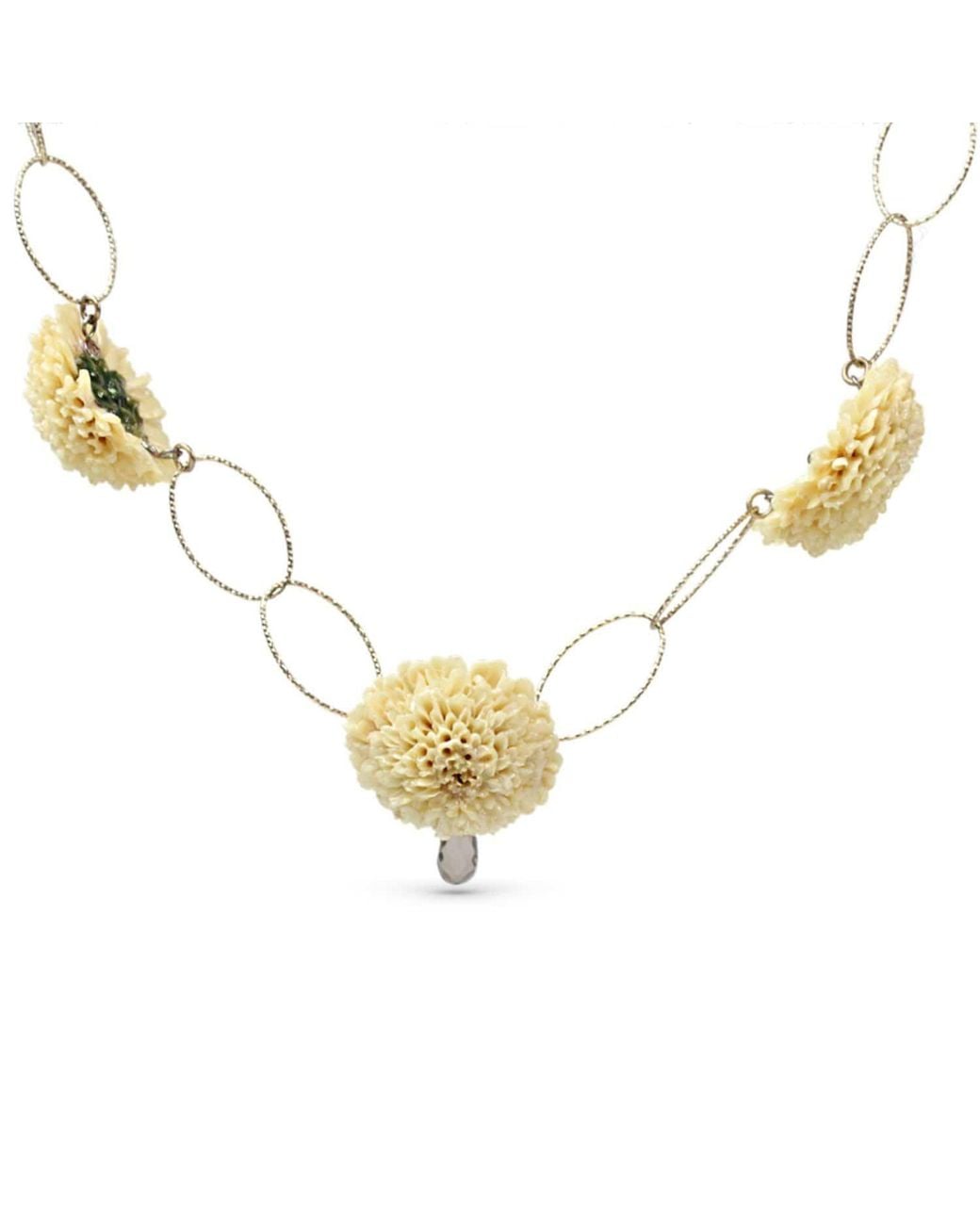 Bellus Domina Multicolor Natural Creamy Dahlia Necklace