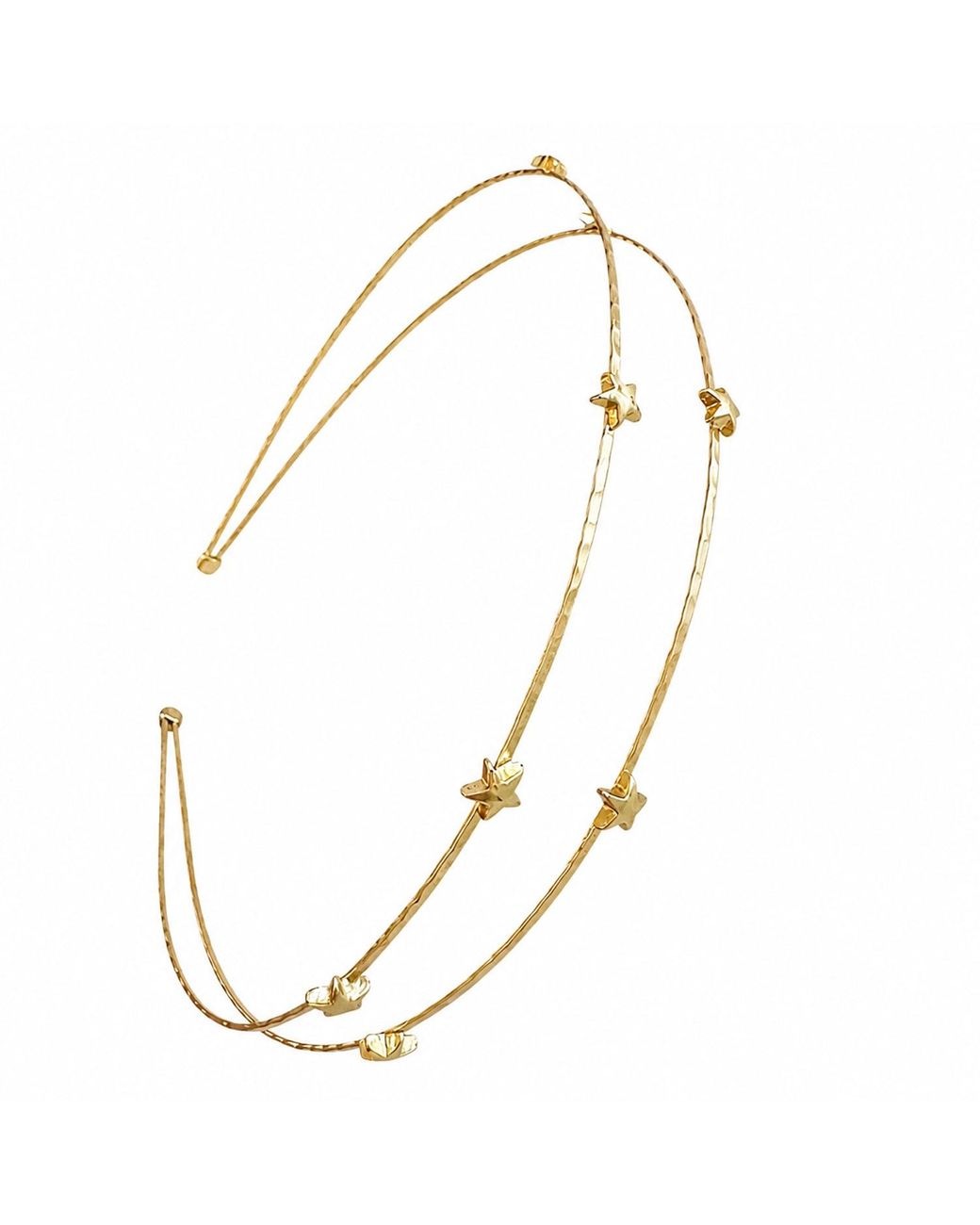 Rare Matters Jewelry Metallic Celestial Star Double Wire Headband Semi Matte