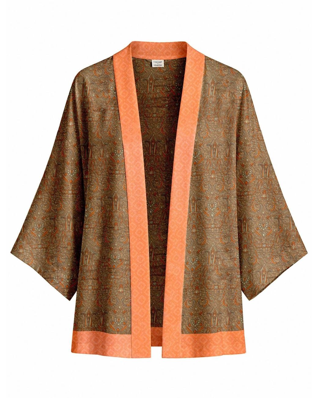 Artemis Muse Brown One Of A Kind Recyled Sari Kimono Two