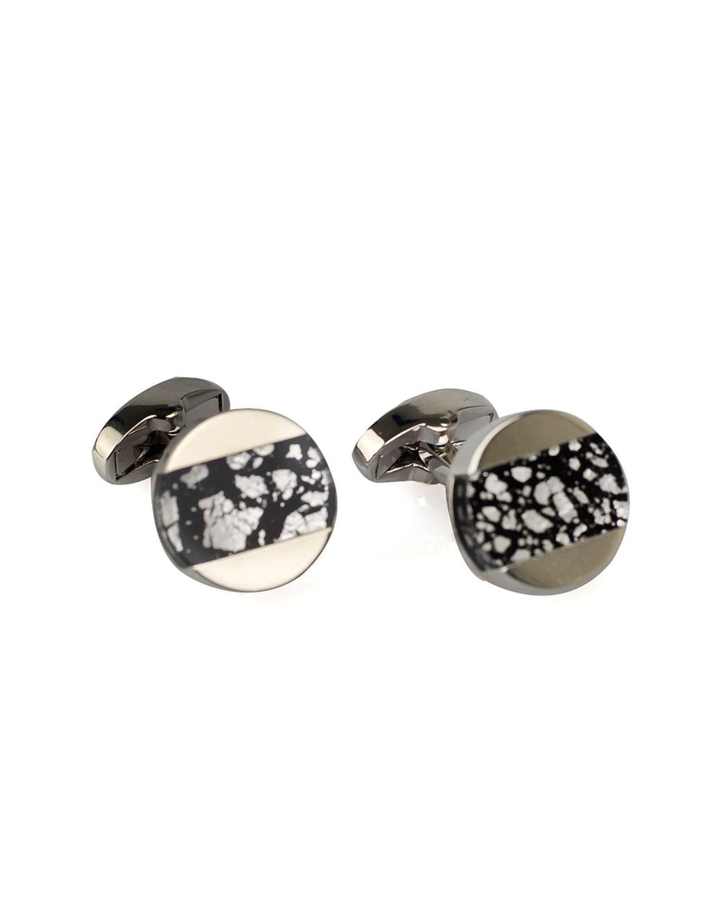 DAVID WEJ Black Circle Vintage Cufflink for men