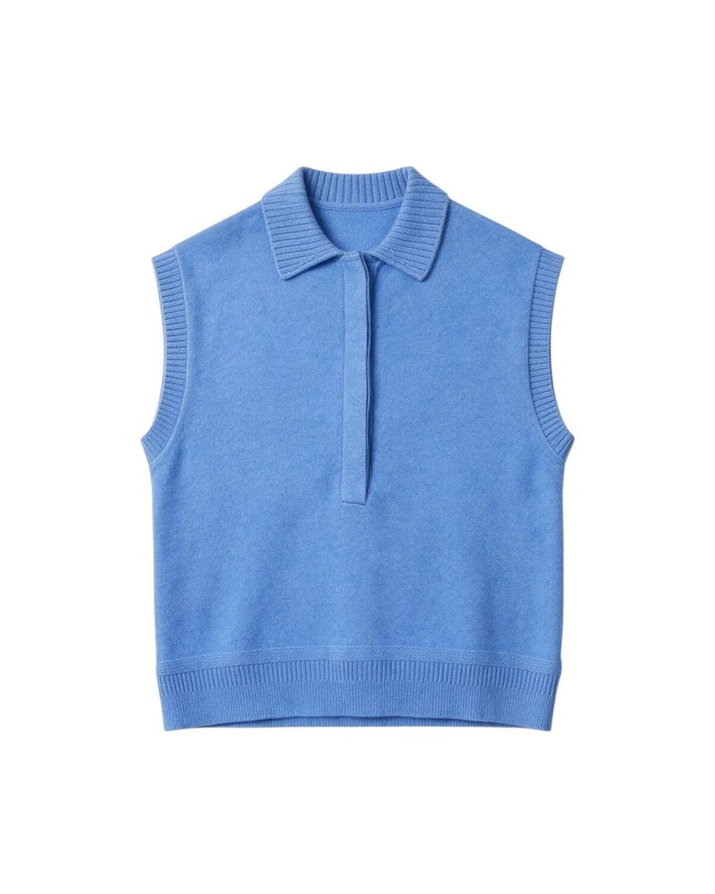 Brodie Cashmere Blue Collared Detail Tank
