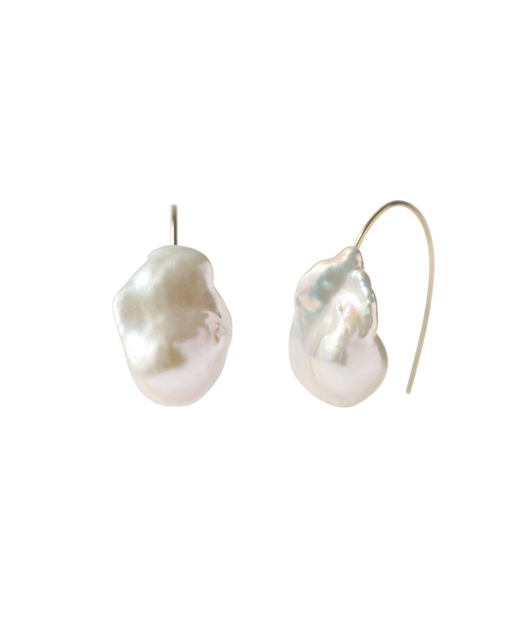 Bombyx House Metallic Baroque Pearl Hook Earrings