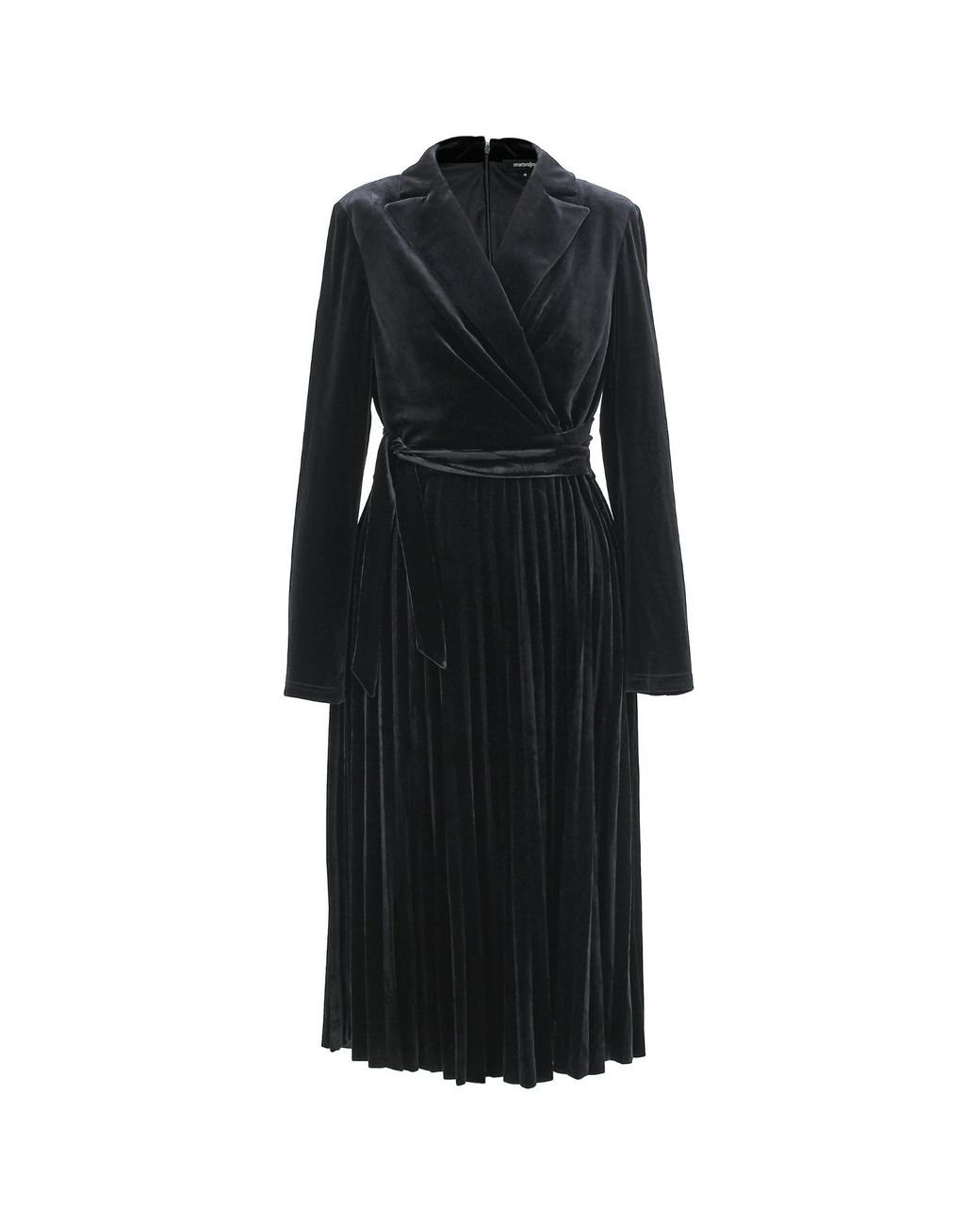 Smart and Joy Black Velvet Wrap Dress