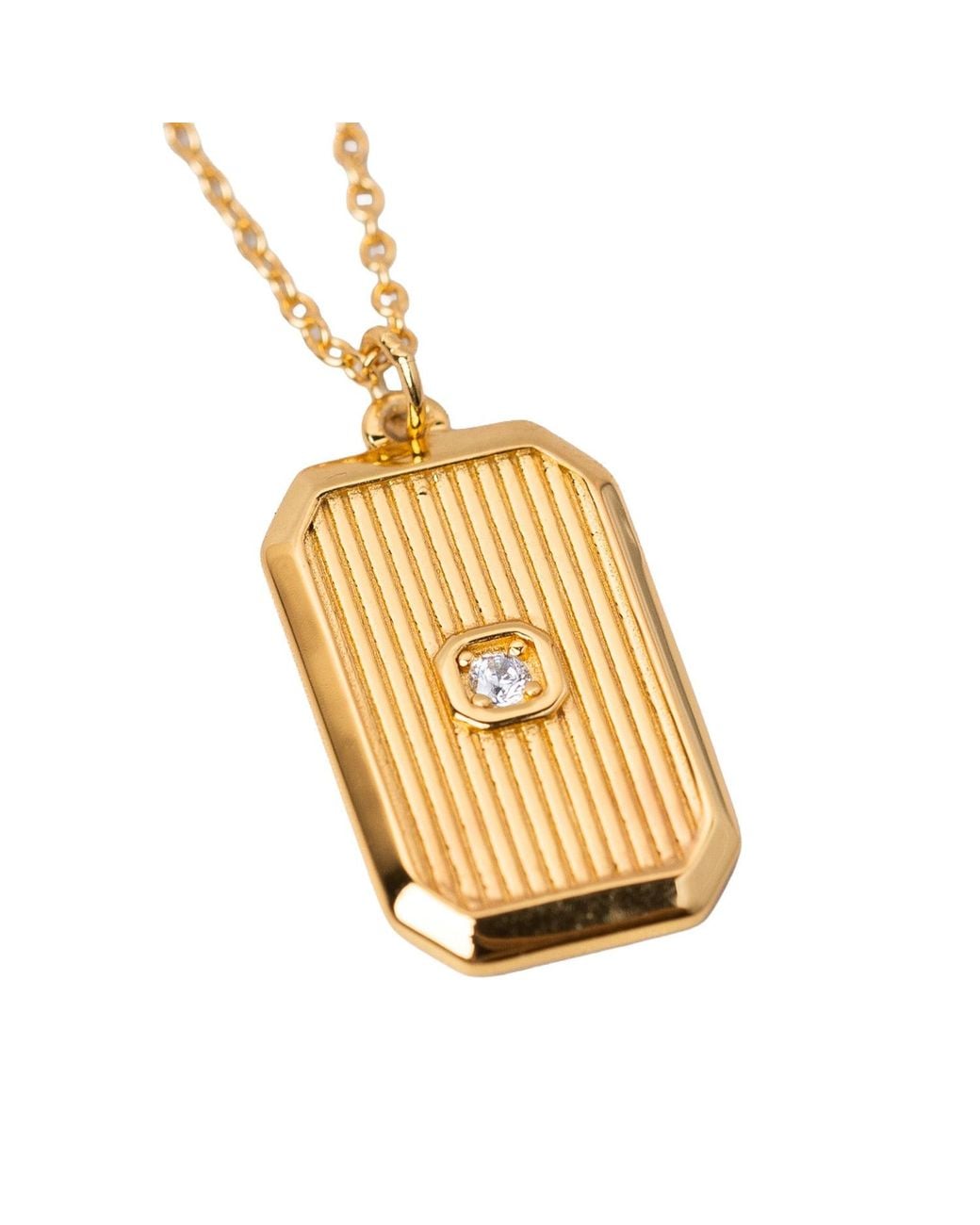 Zynnia Collective Metallic Octagon Textured Pendant Necklace